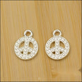 Round Peace Sign Metal Charm Pendant Jewelry Making Component view 5