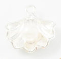Shell and White Faux Pearl Metal Charm in Seven Finishes view 3