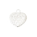 Openwork Heart Pendant Charm in Three Metallic Finishes view 6