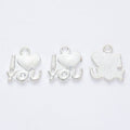 I Love You Letter Heart Charms in Five Metal Finishes view 7