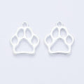 Open Paw Print Metal Pendant Charms in 8 Distinct Finishes view 6