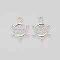 Classic Ship Wheel Metal Charms in Five Metallic Finishes view 6
