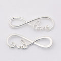 Infinity Love Word Connector in Six Metallic Finishes view 6