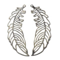 Large Openwork Feather Charms in Four Metal Finishes view 6