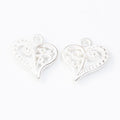 Filigree Heart Metal Charm Pendant in Six Pictured Finishes view 6