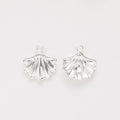 Vintage Style Metal Ridged Seashell Charm in 7 Metal Finishes view 6