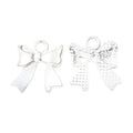 Dotted Bow Metal Charm Pendant in Three Vintage Finishes view 6