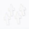 4-Finish Beaded Border Cross Metal Jewelry Components for Crafts view 6
