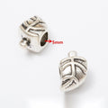 Floral And Leaf Large Hole Silver Tone Metal Beads view 11