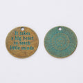 Teacher Quote Disc Metal Charm Pendant in 4 Finishes for DIY Jewelry view 6