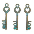 Love Heart Bow Key Metal Charm for Jewelry Making in 6 Visible Finishes view 6