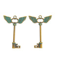 Vintage Winged Key Charms in Multiple Finishes for Jewelry Making view 6