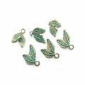 Double Leaf Charm in Five Vintage Metal Finishes for Jewelry view 6