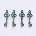 Ornate Key Charm Three-Circle Metal Pendant in Nine Finishes view 6
