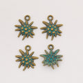 Spiky Flower Charm In 7 Metal Finishes For Jewelry Making view 6