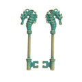 Seahorse Skeleton Key Charm in Multiple Metal Finishes for Jewelry Making view 6
