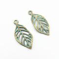 Open Veined Leaf Metal Charm In 7 Finish Options for Jewelry Making view 6