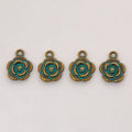 Raised Rose Metal Pendant Charms in 6 Distinct Finishes view 6