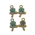 Spiral Rose Metal Charm in 7 Pictured Finishes Jewelry view 6