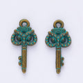 Ornate Owl Top Key Metal Charms in Seven Finishes Jewelry Making Pendants view 6