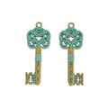 Floral Bow Skeleton Key Charm in Multiple Metal Finishes for Jewelry Making view 6