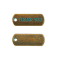 Thank You Rectangular Tag Charms In Four Vintage Finishes view 6