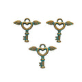 Winged Heart Key Metal Charms in Eight Finishes for Jewelry Making view 6
