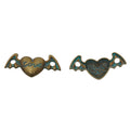 Love Heart and Wings Double Loop Jewelry Connector view 6