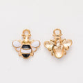Striped Enamel Bee Charm Metal Pendant for Jewelry Making view 9