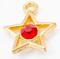 Crystal Center Star Metal Charms in 6 Pictured Finishes view 5