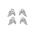 Small Curved Leaf Metal Charm in Antique Silver Tone view 3