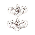 Three-Loop Scroll Connector Jewelry Connector Component in Antique Silver view 4