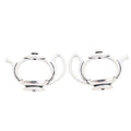 Open Teapot Charm in Antique Bronze and Silver Tone Metal view 5