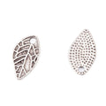 Antique Metal Openwork Leaf Charm Pendant With Textured Detail, 2 Finishes view 6