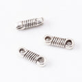 Small Wrapped Coil Double Loop Connector In Antique Bronze and Antique Silver Metal Finish view 6