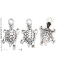 Vintage Style Metal Textured Turtle Charm in 1 Metal Finish view 3