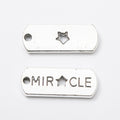 MIRACLE Star Letter Tag Pendant Charm in Antique Silver view 3