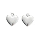 Smooth Heart Charm in 2 Metal Finishes for Jewelry Making view 6