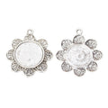 Floral Round Cabochon Connector Settings in Two Antique Finishes view 6