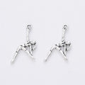 Side Bend Gymnast Metal Charm for Jewelry Making in Antique Silver view 3