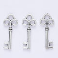 Fleur De Lis Key Vintage Metal Charm Pendant for Jewelry Making view 9