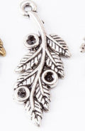 Curled Feather Leaf Charms in Antique Bronze and Silver view 6