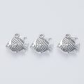 Crosshatched Fish Detailed Metal Charm in 1 Finish view 3