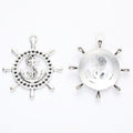 Ship Wheel and Anchor Metal Charm Pendants in 2 Finishes view 7