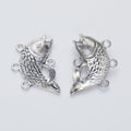 Three-Loop Fish Connector Detailed Metal Jewelry Component in 2 Finishes view 6