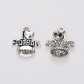 Football Word and Ball Pendant Charm in Two Finishes view 6