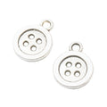 Round Four-Hole Button Charm Metal Jewelry Making Component view 6