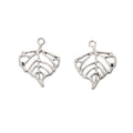 Openwork Heart Shaped Leaf Metal Charm Pendant Jewelry Making Component view 3