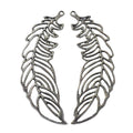 Large Openwork Feather Charms in Four Metal Finishes view 9