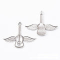 Winged Guitar Metal Charms in Antique Bronze and Silver view 7